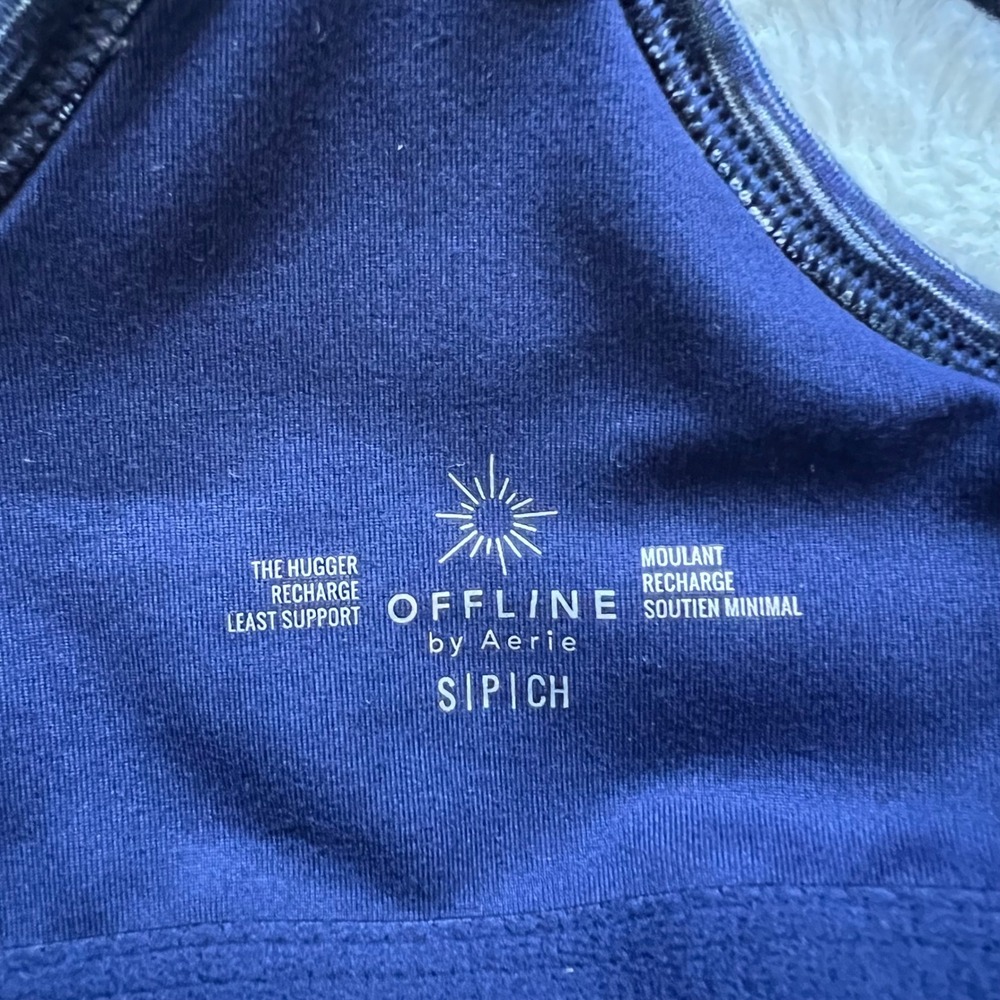 OFFLINE by Aerie The Hugger Recharge Space Dye Sports Bra Navy Blue Small - Picture 6 of 9
